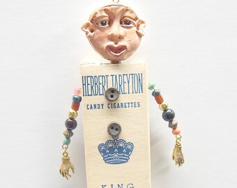 Assemblage Christmas Holiday Ornament Funkie Junkie Character #6
