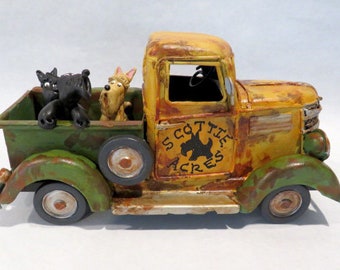 Rusty Relic Vintage Style Decor Truck with Scotties Scottie Acres #2