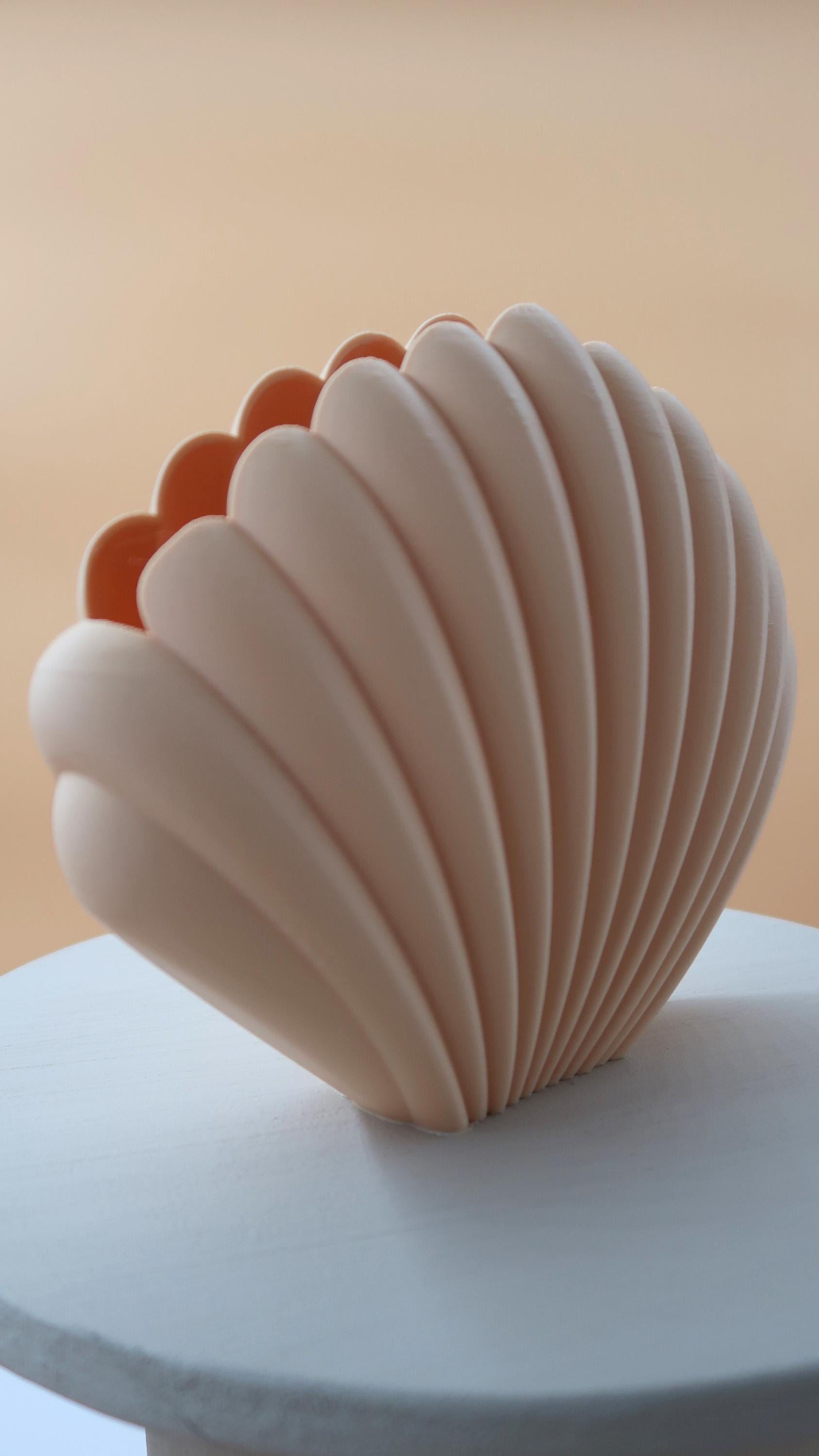 Shell Shape Vase Shell Shaped Vase | Pink Beige Decorative Vase | 3D Vase | Decoration ...