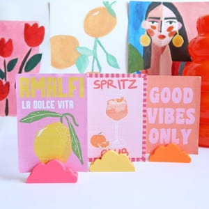 Porte-photo nuage | Support carte & Polaroid | Déco douce et colorée – Cadeau original et créatif - Décoration Personnalisable en Couleur