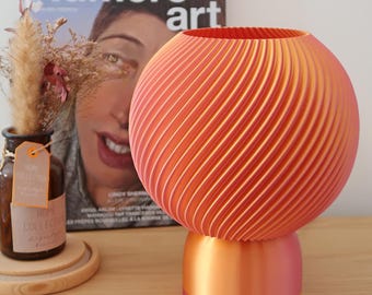 Lampe à poser Rose Orange - Design Moderne - Décoration Minimaliste - Ambiance Relaxante - Lampe Décoration Ronde - Lampe de Chevet-Lampe 3D