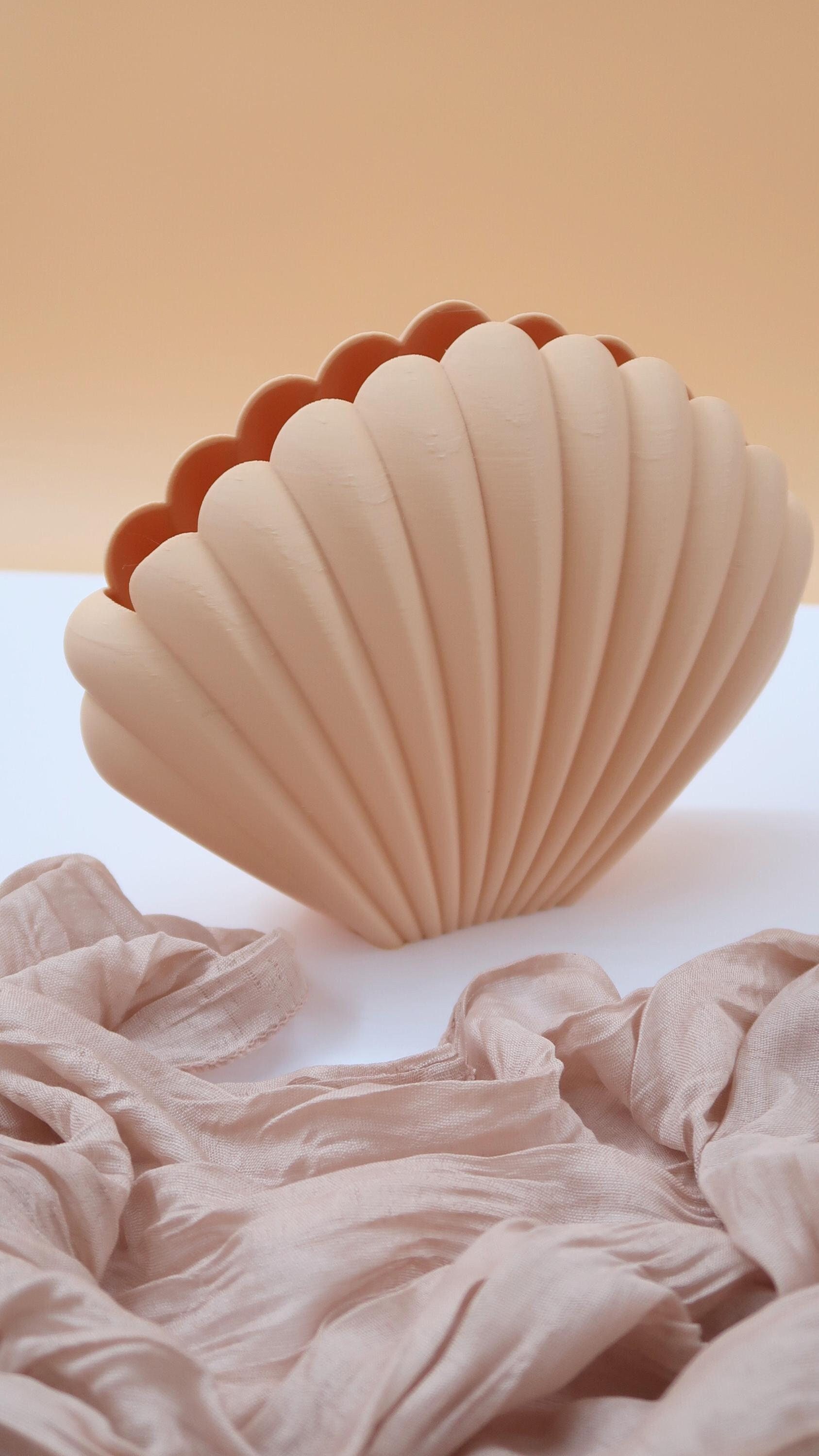 Shell Shape Vase Shell Shaped Vase | Pink Beige Decorative Vase | 3D Vase | Decoration ...