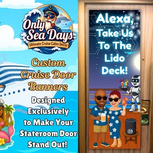 Alexa, Take Us to the Lido Deck! – Futuristic Cruise Door Banner