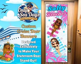 Personalized Cruise Door Banner: Tropical Beach Towel Design