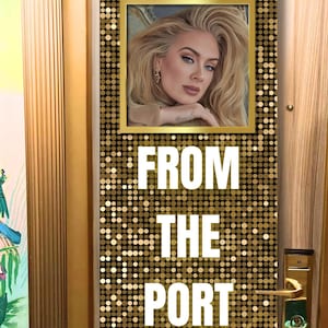 Hello From the Port Side Cruise Door Banner – Funny Adele-Inspired Cabin Decor