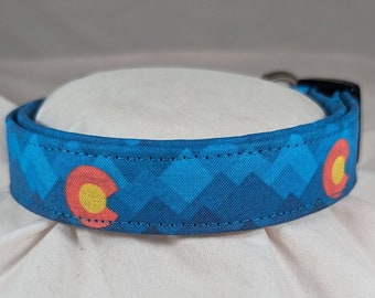 Colorado "C" with the Rocky Mountains pet, cat or dog collar.