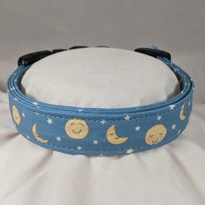 Happy blue Moon Luna pet, dog or cat collar. image 1