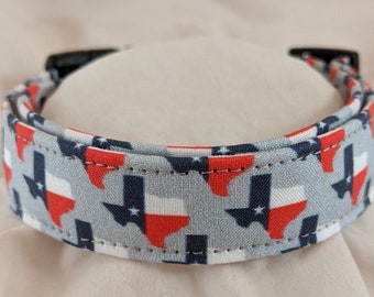 The Great State of Texas with Texas flag pet, cat or dog collar.