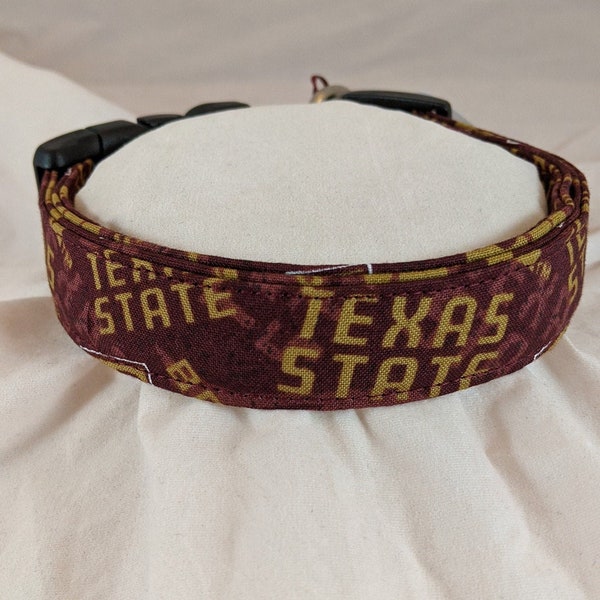 Texas State Bobcats dog cat or pet collar.