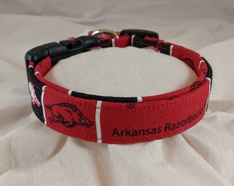 University of Arkansas Razorback dog cat or pet collar.