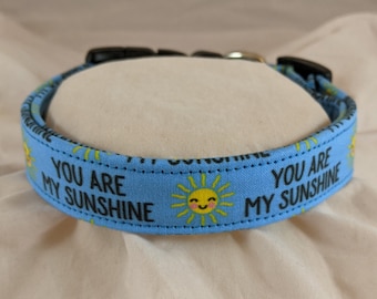 You are my Sunshine on blue pet, dog or cat collar.