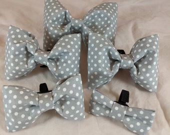 Gray polka dot bow tie collar accessories