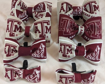 Texas A & M Bow tie pet collar accessories