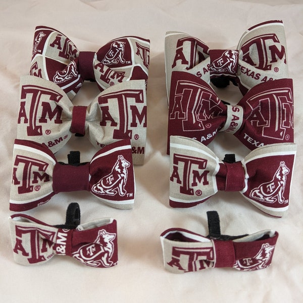 Texas A & M Bow tie pet collar accessories