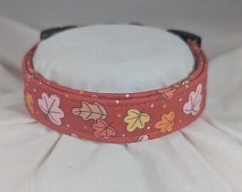 Stripped Autumn colored pet, dog or cat collar.