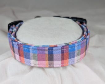 Warm Weather Plaid collar for dogs, cats or pets.