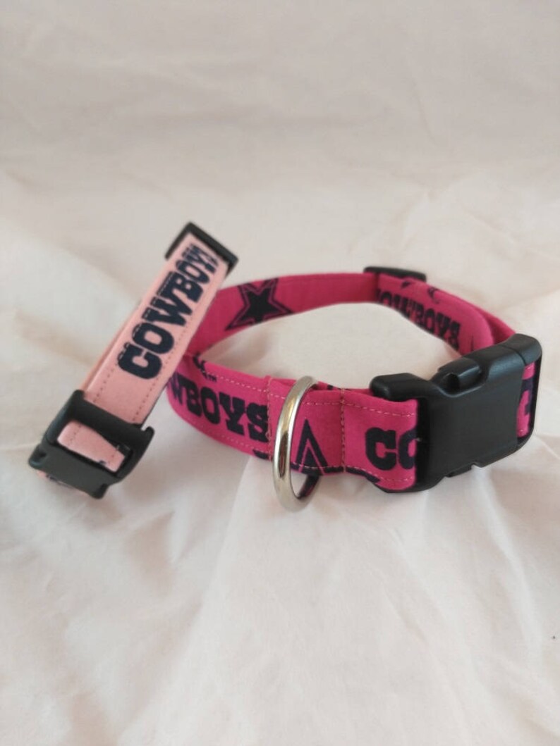 pink dallas cowboys dog collar