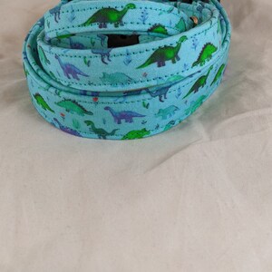 Turquoise watercolor dinosaur pet, dog or cat collar. image 5