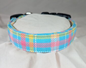 Warm Weather Plaid collar for dogs, cats or pets.