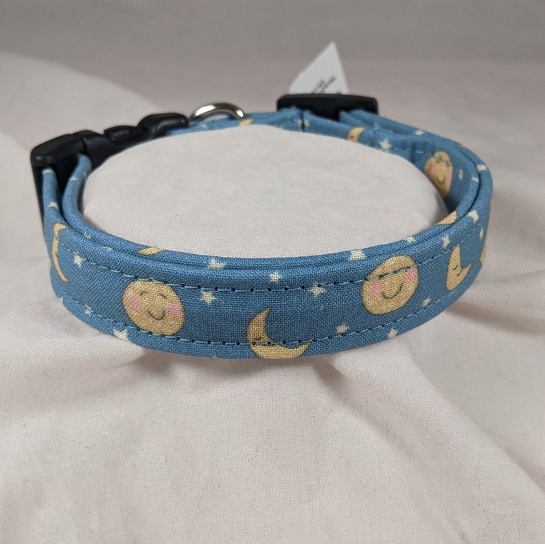 Happy blue Moon Luna pet, dog or cat collar. image 3