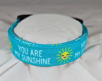 You are my Sunshine on teal pet, dog or cat collar.