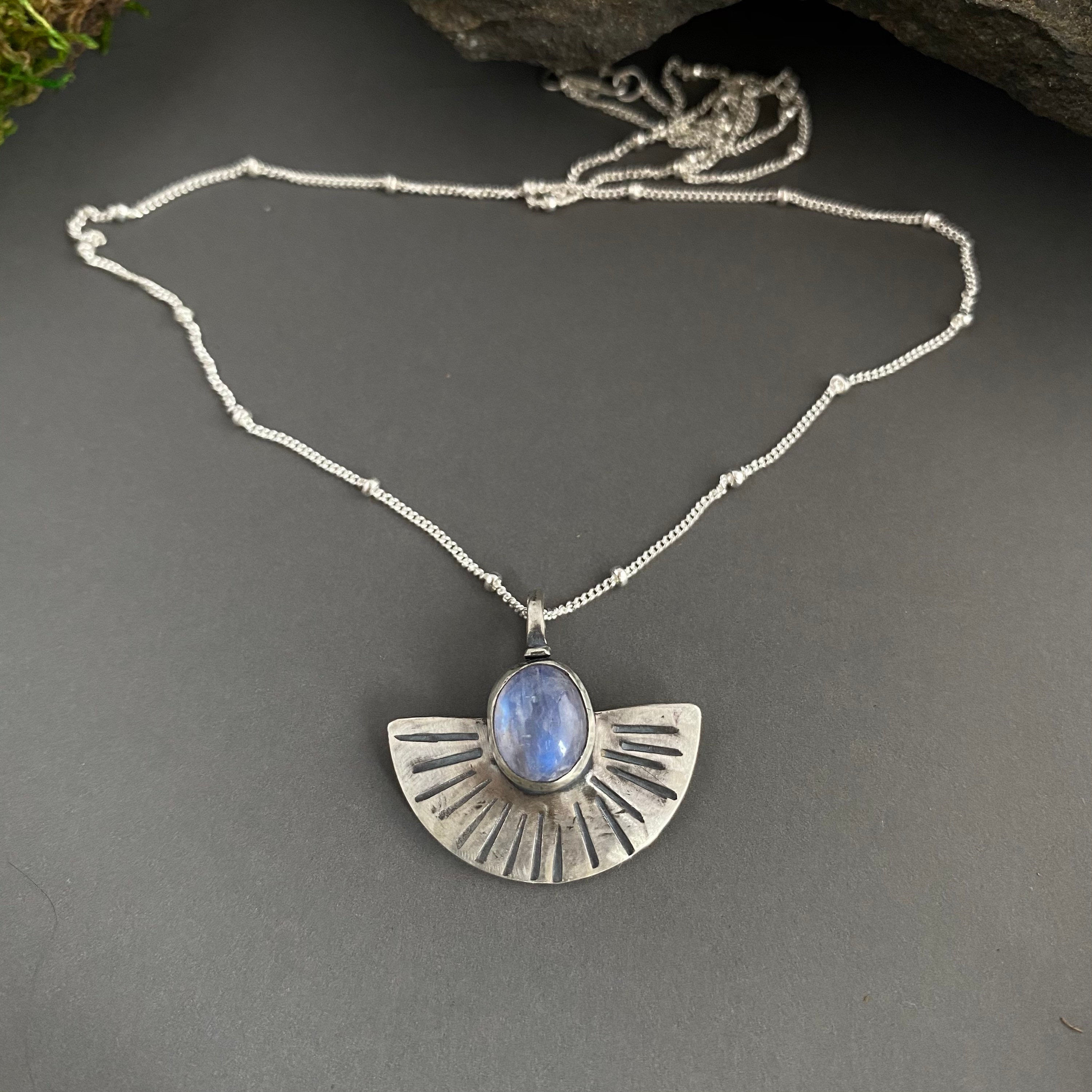 under-luna-silver-moonstone-necklace-etsy