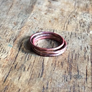 Skinny Stacking Rings Silver or Copper Stacking Rings Set of 3 ...