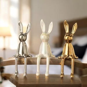 Minimalist Ceramic Sitting Rabbit Figurine
