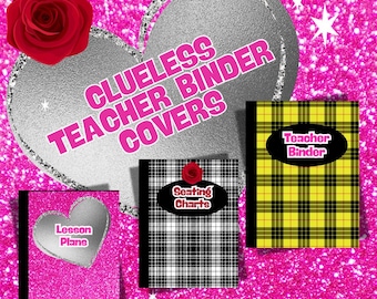Clueless Themed Teacher Binder Covers 90s Y2K Printable + Editable Canva Set