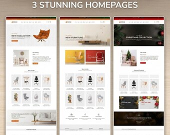 Tema de Shopify para muebles modernos, decoración del hogar, plantilla de comercio electrónico, diseño de interiores, sitio web, tienda en línea responsiva, diseño de boutique minimalista
