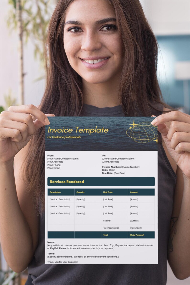 Editable Canva Invoice Template: Professional Business Billing for ...