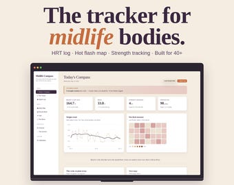 Perimenopause Weight loss Tracker Digital Planner, HRT Log Hot Flash Tracker Muscle Bank, Midlife Health Planner for Women 40 Plus Download