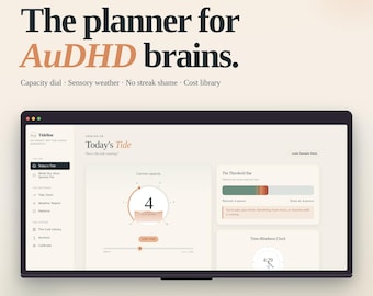 ADHD Digital Planner | AuDHD Capacity Tracker | Neurodivergent Daily Planner | Spoon Theory Tool | Offline HTML Planner | No Subscription