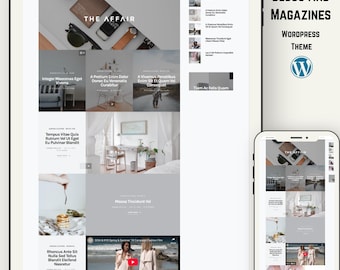 Tema de WordPress para blogs y revistas creativos / Plantilla minimalista y responsiva para sitios web de estilo de vida, viajes, moda y noticias