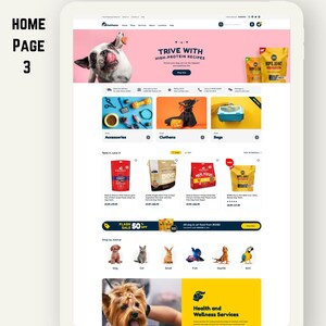 WordPress-tema för djuraffär, WooCommerce-mall för djuraffär, Elementor Pro-webbdesign för djurvård, webbplatsmall för hundtrimning och veterinärklinik bild 2