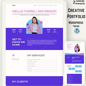 A modern, elegant, and minimalist personal portfolio WordPress theme designed for professionals, freelancers, and creatives. Features include Elementor drag-and-drop builder, Bootstrap 5 framework, responsive design, SEO optimization, and one-click demo import. Perfect for showcasing projects, achievements, and personal profiles in a bold, stylish, and professional layout across all devices.