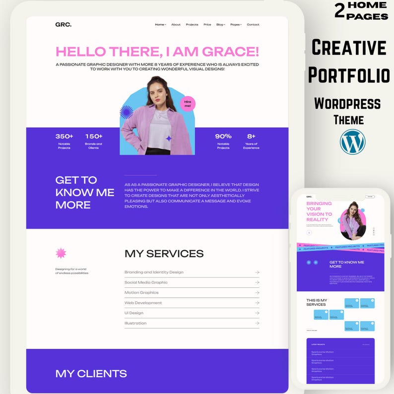 A modern, elegant, and minimalist personal portfolio WordPress theme designed for professionals, freelancers, and creatives. Features include Elementor drag-and-drop builder, Bootstrap 5 framework, responsive design, SEO optimization, and one-click demo import. Perfect for showcasing projects, achievements, and personal profiles in a bold, stylish, and professional layout across all devices.