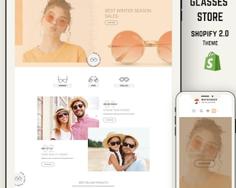 Modernes Sunglass & Eyewear Shopify 2.0 Theme | Optikgeschäft, Objektiv, Rahmen, Brillen, Augenärzte und Modeaccessoires eHandel