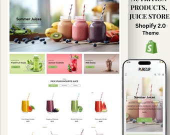 Modern Juice & Organic Food Shopify Theme | Fresh Drink, Beverage, Milkshake, Health And Wellness Store Design | Shopify 2.0