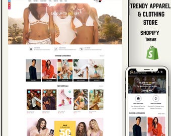 Shopify-thema moderne mode en kleding: sjabloon voor responsive kleding, boetiek en lifestyle