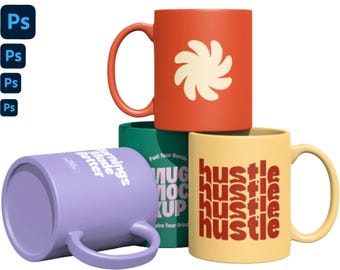 Maqueta de taza PSD / Maqueta de taza de café realista / Plantilla de objeto inteligente editable / Alta resolución 4500x3000px / Diseño de marca