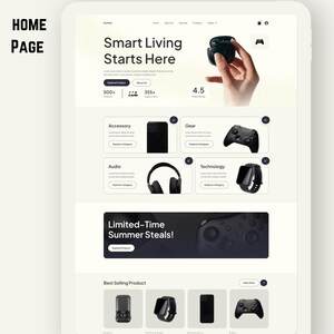 Kit de plantillas Elementor para tiendas de electrónica y comercio electrónico en WordPress, diseños para tiendas de tecnología, páginas web para tiendas de gadgets, plantillas web, diseño de sitios web imagen 2