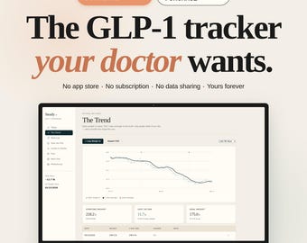 GLP-1 Weight Loss Tracker, Mounjaro Injection Log, Ozempic Weekly Planner, Wegovy Symptom Journal, Zepbound Tracker, Interactive Tool