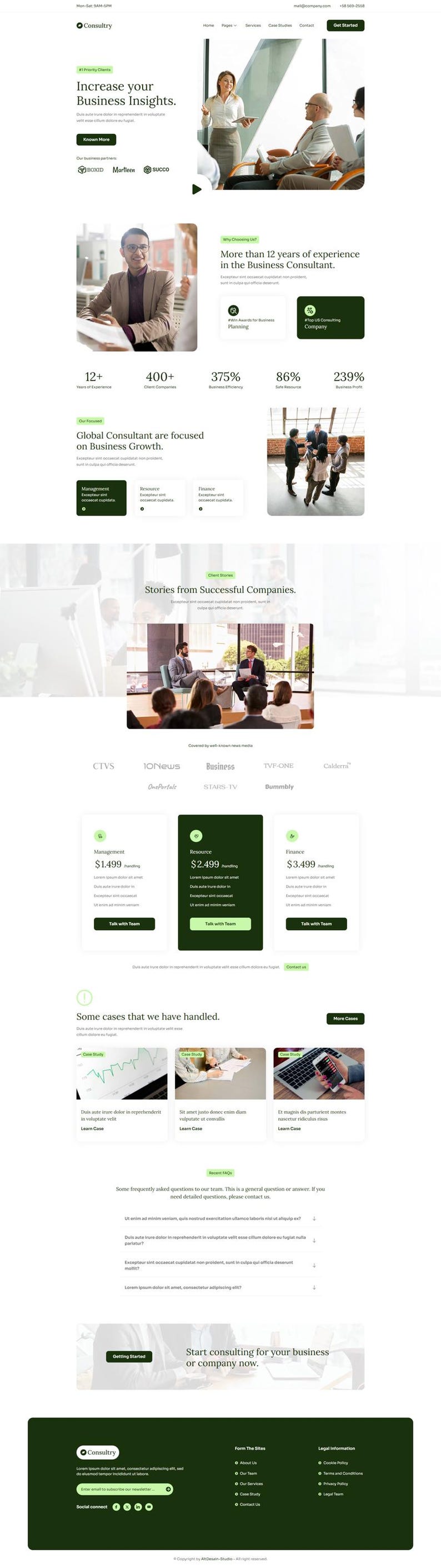 WordPress Elementor-mallpaket för företagsrådgivning | Webbdesign för företag, finans och byråer | Responsivt och redigerbart bild 2