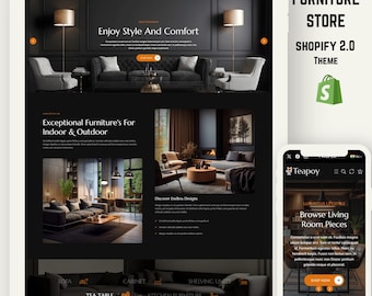 Tema premium de Shopify / Plantilla de comercio electrónico adaptable para tiendas de muebles, moda, alimentación, electrónica y decoración del hogar.