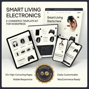 WordPress E-Kommerz Elektronikladen Elementor Template Kit, Tech Shop Layouts, Gadget Store Website Seiten, Webvorlagen, Website Design