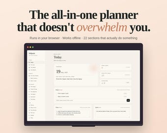 All In One Digital Planner 2026, Undated Daily Weekly Monthly Planner, ADHD Life Planner, Habit Budget Tracker, Minimalist, Instant Download