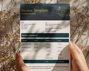 Editable Canva Invoice Template: Professional Business Billing for Freelancers