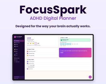ADHD Digital Planner for Adults | Browser Planner No App Needed | ADHD Planner Women | Interactive HTML Planner | Instant Download