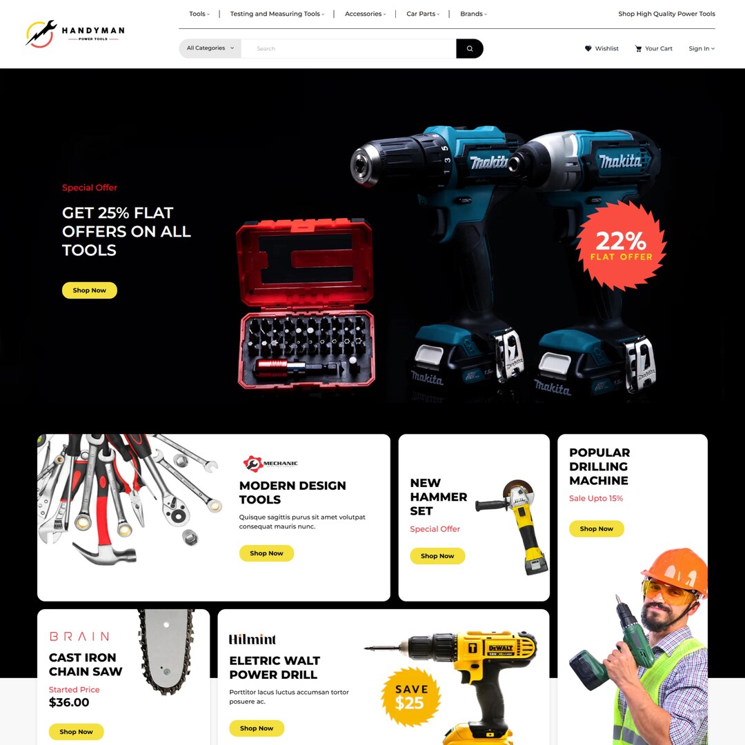 Handyman Tools Shopify Theme – Modern Hardware & Power Tools Storefront ...